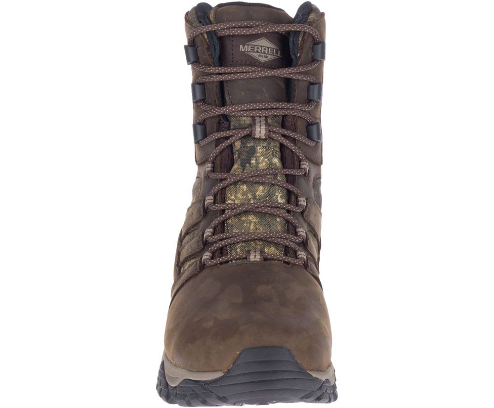 Kozaki Merrell Męskie Brązowe - Moab Timber Thermo 8\" Waterproof Sr - 148706-KBY